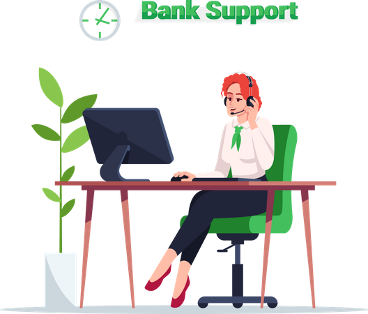 Executivo de suporte bancário  Ilustração