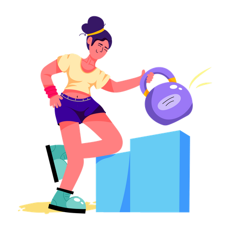 Exercício com kettlebell  Ilustração