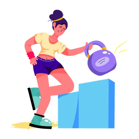 Exercício com kettlebell  Ilustração