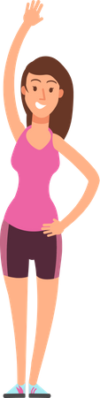Exercício de alongamento de jovem  Ilustração