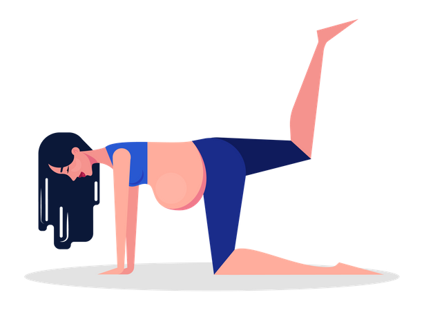 Exercício para mulher grávida  Ilustração