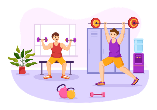 Exercícios de treino de pessoas  Ilustração