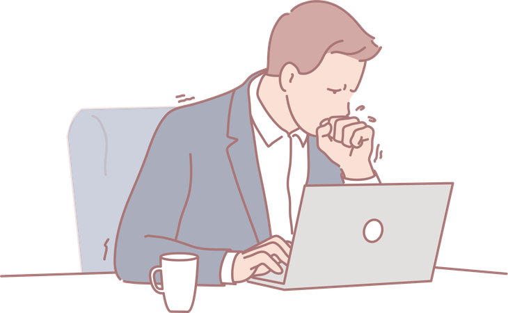 Exhausted Businessman  Illustration