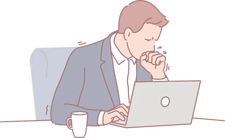 Exhausted Businessman  Illustration
