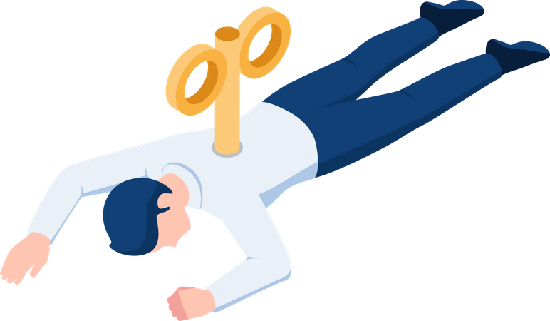 Exhausted businessman Hard working  イラスト