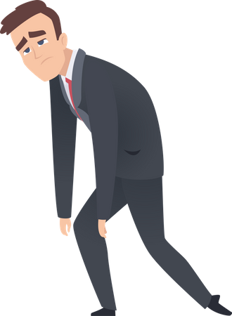 Exhausted businessman  Illustration