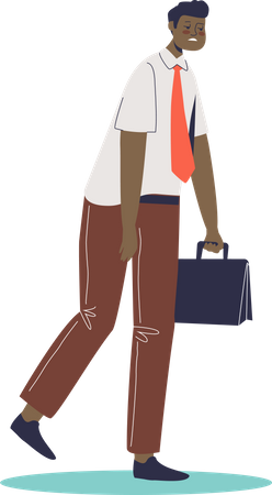 Exhausted businessman walking  Illustration