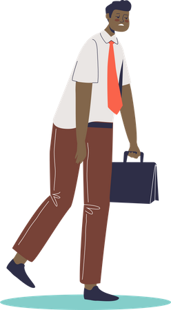 Exhausted businessman walking  Illustration