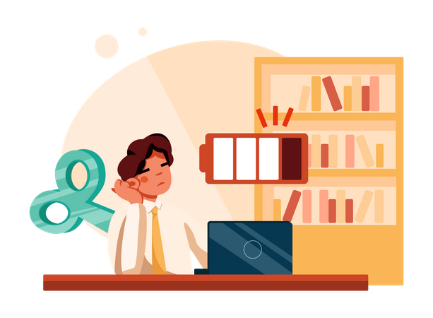 Exhausted employee  Illustration