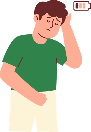 Exhausted man  Illustration