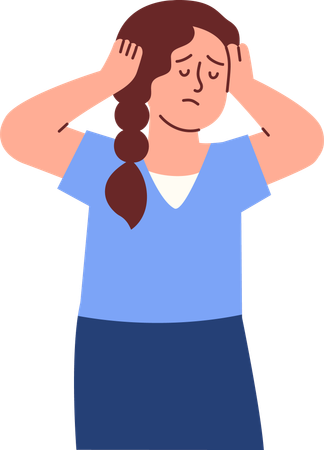 Exhausted woman  Illustration