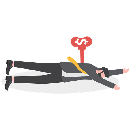 Exhaustion businessman  Illustration