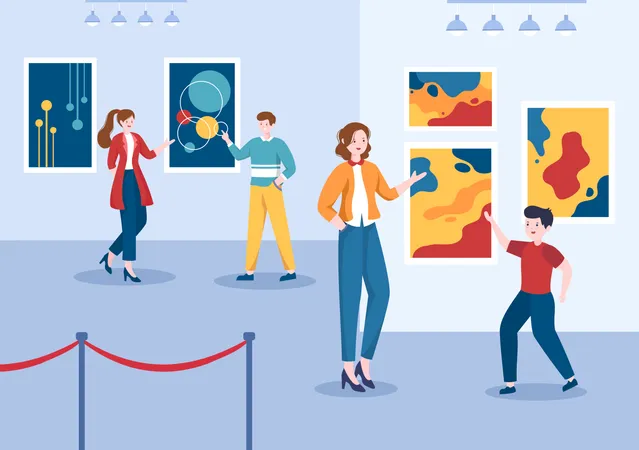 Exhibition Visitors  Illustration