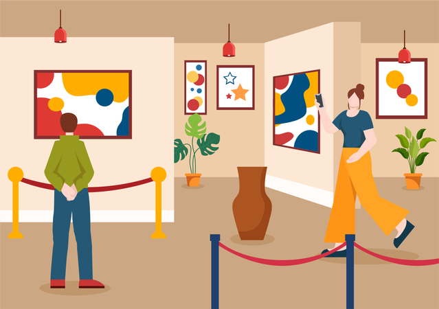 Premium Exhibition Gallery Illustration pack from Art & Abstract ...