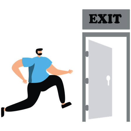 Exit From Work  Illustration