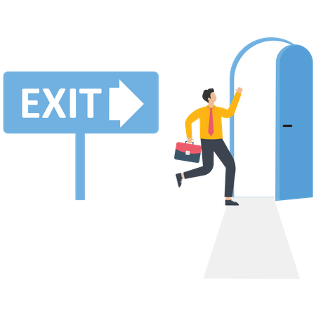 Exit office  Illustration