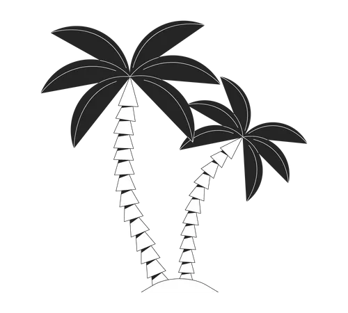 Exotic coconut trees  Illustration