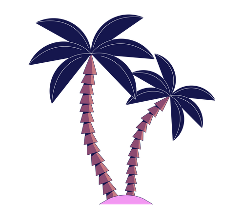 Exotic coconut trees  Illustration