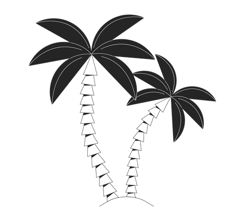 Exotic coconut trees  Illustration