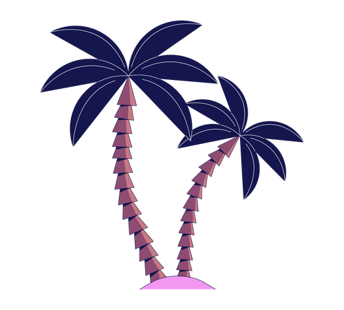 Exotic coconut trees  Illustration