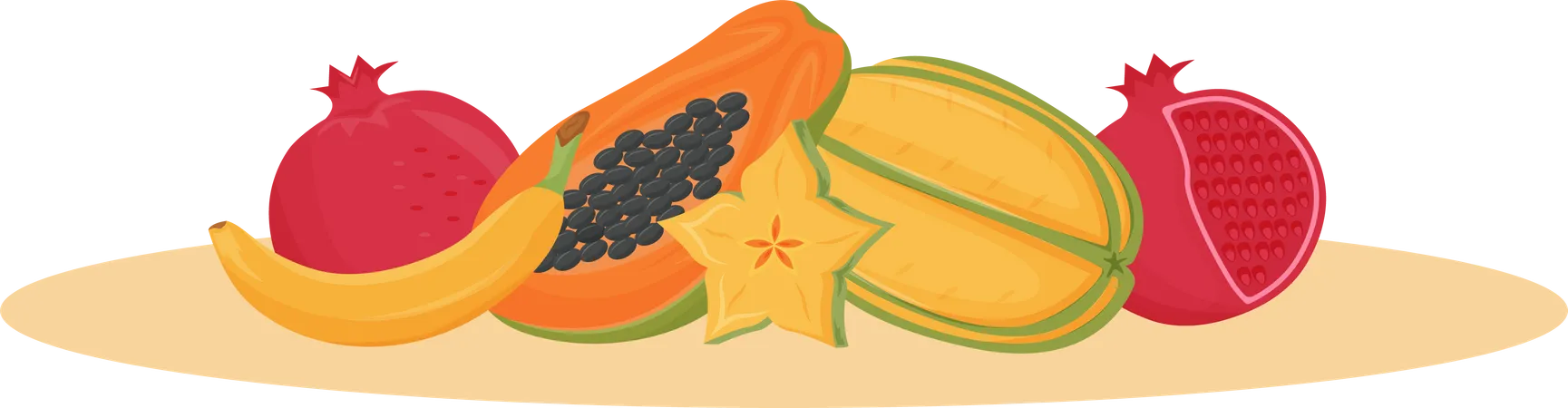 Exotic fruits  Illustration