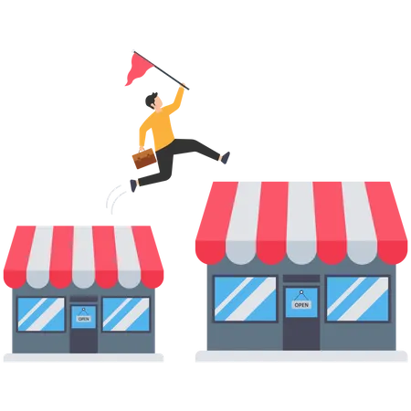 Expand storefront growing business  イラスト