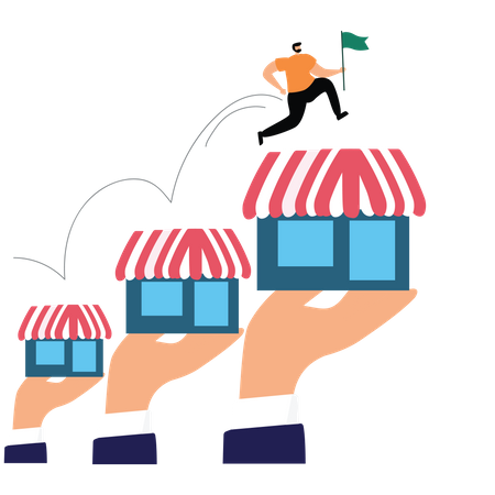 Expand storefront growing business  Illustration