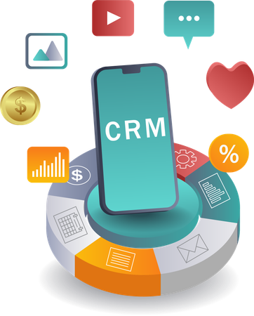 Expandiendo el negocio con sistemas de red CRM  Ilustración