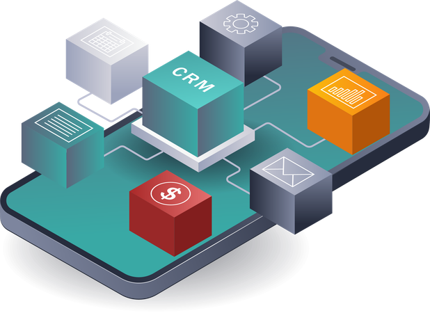 Expansão da rede empresarial com sistemas CRM  Ilustração