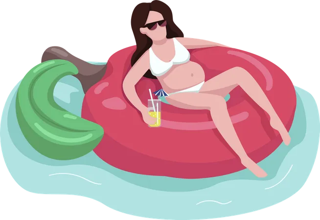 Expectant woman in sunglasses Illustration
