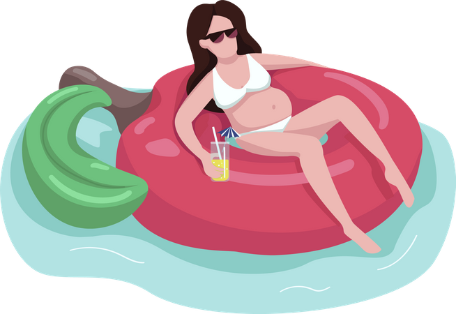 Expectant woman in sunglasses  Illustration