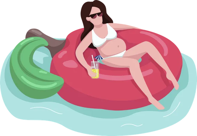 Expectant woman in sunglasses  Illustration