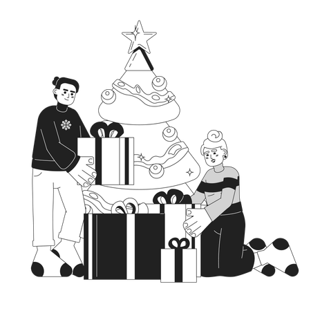 Expectation Christmas day  Illustration