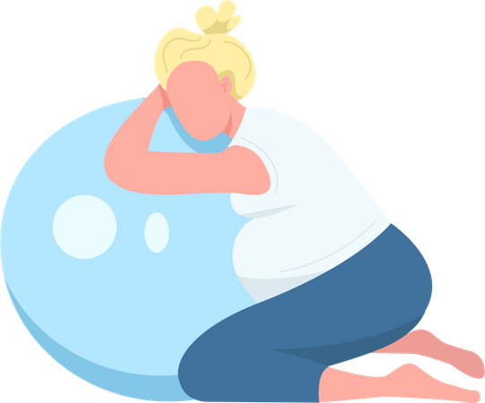 Expecting mother training with ball Illustration