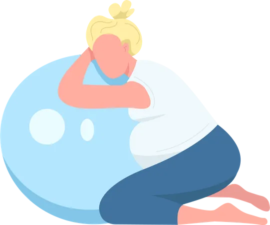 Expecting mother training with ball Illustration