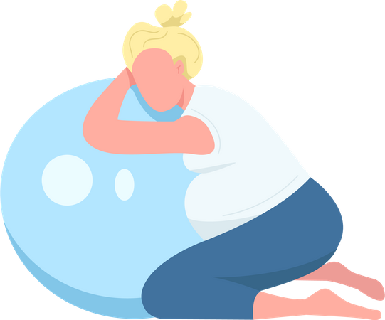 Expecting mother training with ball  Illustration