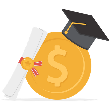 Expense for degree education certificate  일러스트레이션