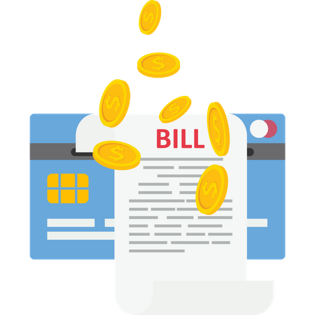 Expense statement credit card payment  Illustration