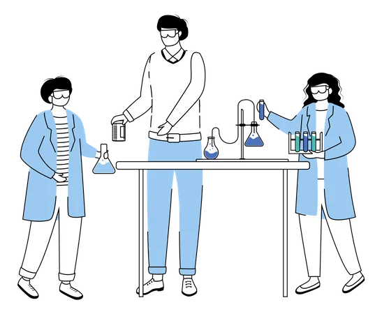 Expérience de chimie par un scientifique  Illustration