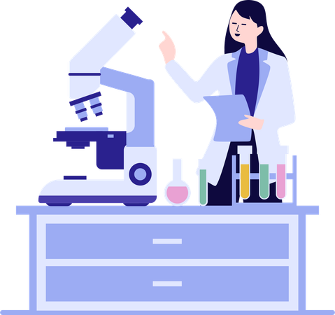 Expérience de test d'hypothèse réalisée par un scientifique  Illustration