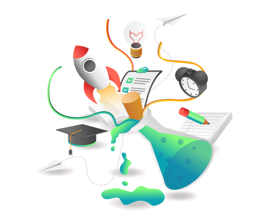 Expérience en laboratoire scolaire  Illustration