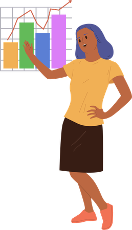 Experienced young female financial manager performing benchmark analytics data Illustration