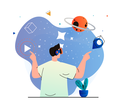 Experiência espacial vr  Ilustração