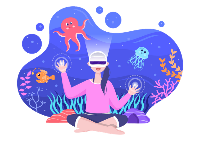 Experiência marítima vr  Ilustração