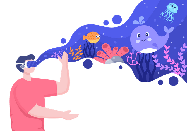 Experiência marítima vr  Ilustração