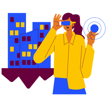 Experiencing metaverse city  Illustration