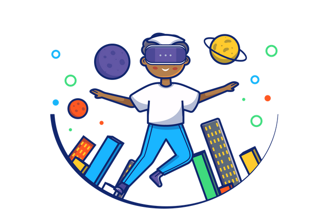 Experiencing Metaverse  Illustration