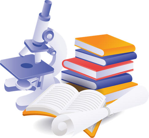 Experiment lesson with microscope school laboratory  일러스트레이션