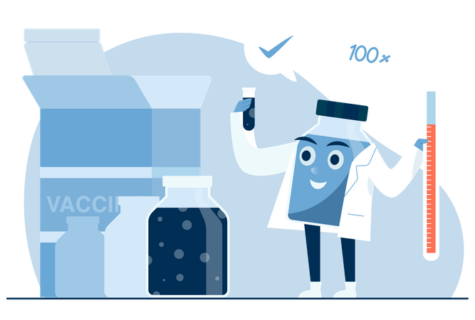 Experiment on coronavirus vaccine  Illustration