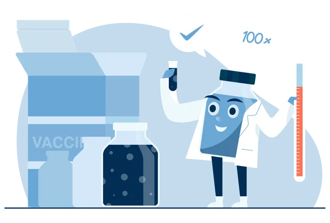 Experiment on coronavirus vaccine  Illustration